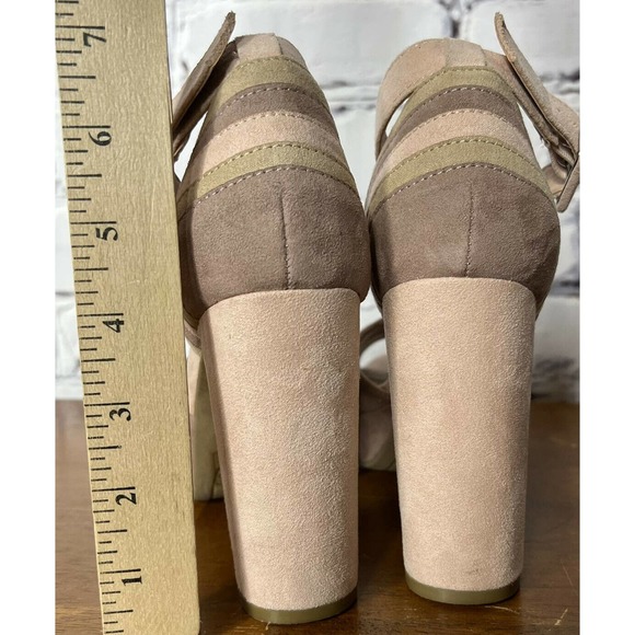 BAMBO Platform Ankle Strap Heels Sandals 6.5 Block Heel COMPOSE Mauve Open Toe - Picture 11 of 12